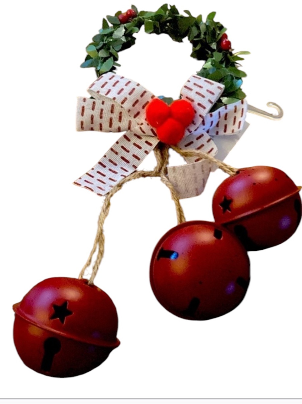 Holiday style Christmas bell decorations beautiful red green